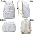 thumbnail image 6 of Triani 3-Piece Backpack Set Water Resistant Bookbag with Lunch Box and Pencil Bag (Marble), 6 of 7