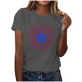 thumbnail image 2 of Short Sleeve USA Patriotic Shirts for Women 4th of July America Stars Stripes Flag Graphic Tops Summer Tee, 2 of 6