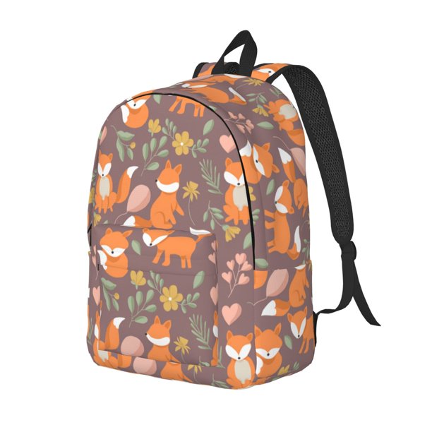 Easygdp Cute Little Fox Mochila de Lona Resistente para Laptop, Compatible con Laptops de 15 a 17 pulgadas, Ideal para Escuela, Trabajo y Viajes-Small