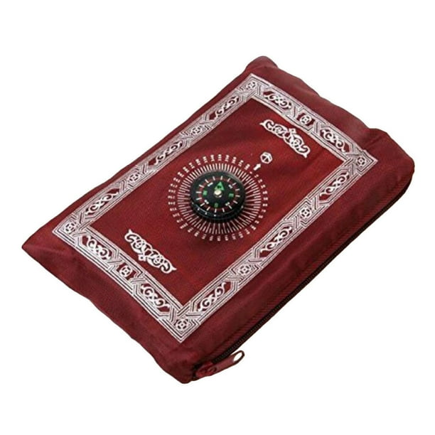 Farfi Portable Islamic Muslim Religious Compass Prayer Carpet Mat Pad
