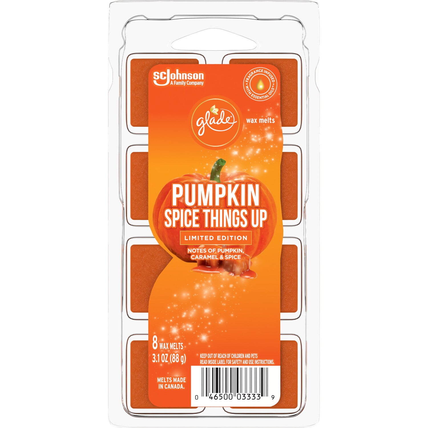 Glade Pumpkin Spice Things Up Scented Wax Melts Refills, 3.1 Oz. (8