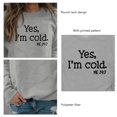 thumbnail image 4 of Sudadera con Cuello Redondo para Mujer Sudadera de Manga Larga Estampada Transpirable y Agradable para la Piel para Las Compras Diarias Fuente Gris Negro L, 4 of 5