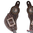 thumbnail image 2 of Hilason Western Leather Spur Straps Copper With Studs And Concho, 2 of 4