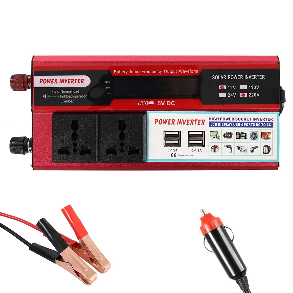 6000W Peaks 12V DC To 110V 220V AC Car USB Power Inverter Converter Adapter