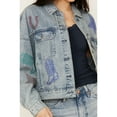 thumbnail image 3 of Rock & Roll Denim Women's And Light Wash Rhinestone Embellished Jacket Light Wash   US, 3 of 4