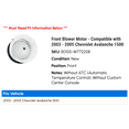 thumbnail image 2 of Front Blower Motor - Compatible with 2003 - 2005 Chevy Avalanche 1500 2004, 2 of 3