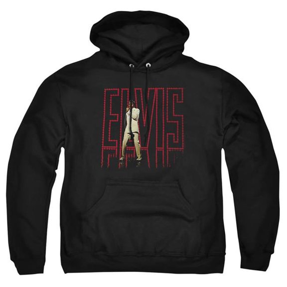 Trevco Sportswear ELV667-AFTH-2 Elvis Presley Elvis 68 Album Adult Pullover Hoodie, Black - Medium