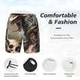 thumbnail image 3 of Balery Western Cowboy Snake Ram Skull Mens Swim Trunks Swim Shorts for Men Quick Dry Inseam Beach Shorts with Compression Liner Pocket-Small, 3 of 9