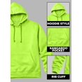 thumbnail image 4 of Mens Neon Hooded Pullover Sweatshirt Casual Athletic Green Farson Fleece Hiking Hoodie (S), 4 of 8