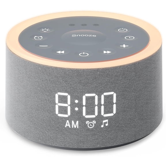 D1+ Sound Machine & Alarm Clock - Sound Machine for Sleep, White Noise Machine with 29 Soothing Sounds, Night Light, 0-100% Dimmable, White Noise Alarm Clock for Bedrooms Adults Baby
