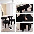 thumbnail image 2 of Guyou Boucle Dining Chairs - Set of 4, Modern Upholstered Kitchen Chairs with Sherpa Open Back, 21.5" Wide Armless Side Chairs for Dining Room, Black, 2 of 7