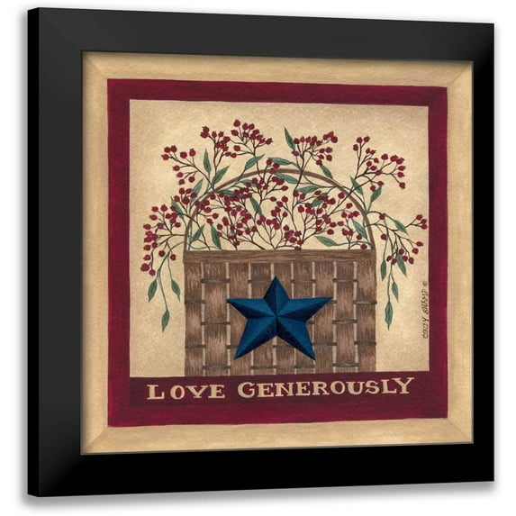 Shamp, Cindy 20x20 Black Modern Framed Museum Art Print Titled - Love Generously