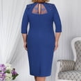 thumbnail image 6 of Sngxgn Women's Dresses Ribbed Long Sleeve Square Neck Tops Mini Dress(Dark Blue,L), 6 of 7