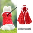 thumbnail image 3 of Capa con capucha para mascotas con sombrero, material cálido y cómodo de alta calidad, chal rojo con capucha para mascotas, el mejor regalo de Navidad y número (L), 3 of 5