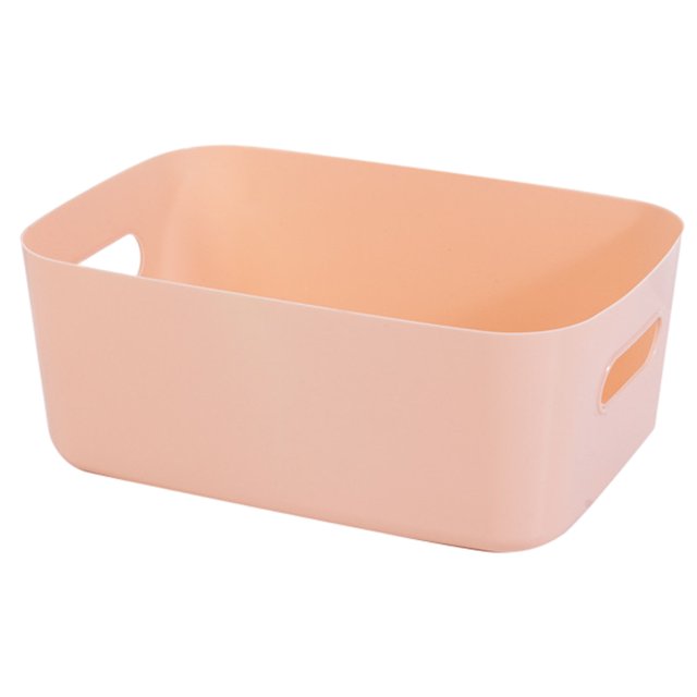 LCXmlly Storage Organizer Storage Basket Large Capacity Hollow Handle Solid Color Modern Multifunctional Heavy Duty Desktop Makeup Sundries Snack Clothes