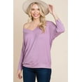 thumbnail image 2 of Solid Rib Modal Casual 3/4 Sleeves Dolman Sleeves Top, 2 of 5