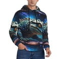 thumbnail image 2 of Fotbe Men's Hoodie with Starry Sky Colorful Crocodile A Pattern - Kangaroo Pocket Pullover Hooded Sweatshirt, Perfect for Daily Wear, Travel, and Home-XX-Large, 2 of 7