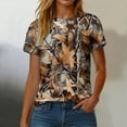 thumbnail image 6 of vigerkar Women's Camo Print Round Neck T Shirts Short Sleeve Tee Shirts | Camo Print, Fitted, Casual Tee Shirts (Khaki, L), 6 of 7
