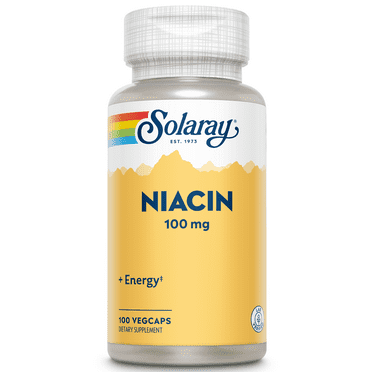 Solaray Niacin 100 mg, Vitamin B3 | Skin Health, Cardiovascular, Nervous System & Circulation Support | 100ct