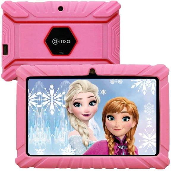 Pre-Owned Contixo 7" Kids Tablet 2025 Model with Epic! & Lingokids, Educational Android Tablet for Kids 3-12, 32GB, Parental Controls, Kid-Proof Case Pink