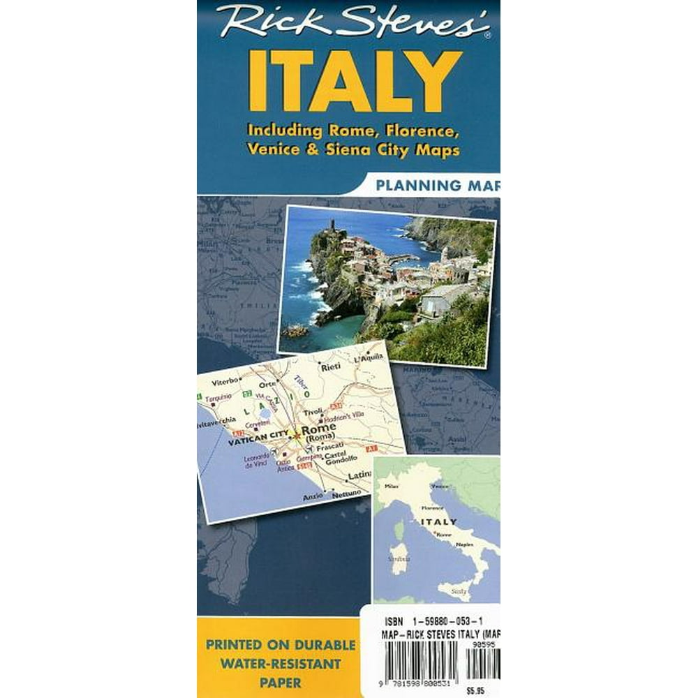 Rick steves italy planning map including rome, florence, venice and