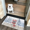 thumbnail image 2 of Playful French Bulldog Welcomes Winter Snowy Day with Cardinal Bird Doormat Dog Lover Gifts Indoor Outdoor Welcome Mat - 2017, 2 of 5