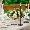 thumbnail image 2 of Scandi Style Tulip Top Taper Candle Holders, Set of 3, Artisan Crafted, Black, Iron, 13, 11, and 9 inches, 2 of 7