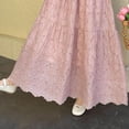 thumbnail image 5 of Oksale Maxi Skirts for Women Vintage Embroidery High Waisted Skirt Wave Hem Flowy A Line Skirts for Going Out Pink Free Size, 5 of 6