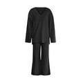 thumbnail image 4 of Wutalume Women's 2-Piece Sweater Suit Set, Cozy Knit Top and Pants for Home Wear, Matching Casual Fashion Outfit,Black L, 4 of 6