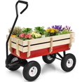 thumbnail image 1 of All Terrain Cargo Wagon Wood Railing Kids Children Garden Air Tires Outdoor Red, 1 of 8