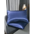 thumbnail image 3 of Move Over Royal Blue Satin Pillowcases Queen, Silk like Satin Pillow Cover Set of 2, Silky Microfiber Solid Pattern, 2 Pack, 3 of 7