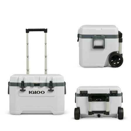 Igloo 52 QT Overland Ice Chest Cooler with Wheels, White