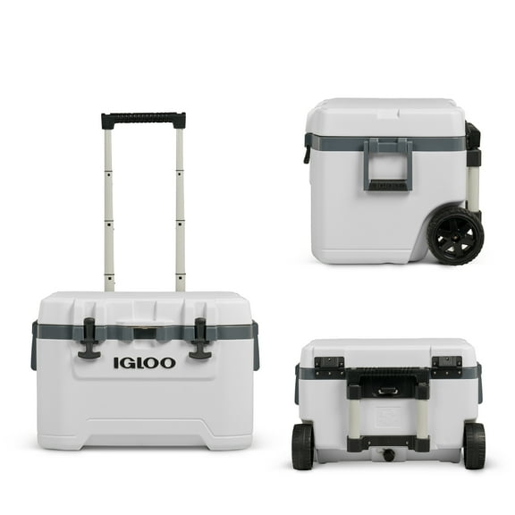 Igloo 52 QT Overland Ice Chest Cooler with Wheels, White