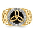 thumbnail image 5 of Solid 14k Yellow Gold Men's and Onyx Diamond Ring Band Size 9 (.02 cttw.), 5 of 6