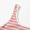 thumbnail image 6 of Women's Casual Stripe Sleeveless Round Neck Slim Dress, Split Hem, Polyester Blend, for Spring/Summer/Autumn, Multiple Sizes, 6 of 8