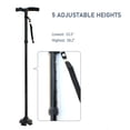 thumbnail image 2 of Graflsoa Foldable LED Walking Stick with Adjustable Height and Rotating Quad Base for Enhanced Stability and Safety - Black, 2 of 7