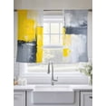 thumbnail image 5 of Abstract Graffiti Sheer Curtains for Living Room Bedroom, Light-filtering Sheer Curtain, Watercolor Gray Yellow LigRod Pocket Voile Window Treatment Drapes, 52’’Wx54’’L, 2 Panels Set, 5 of 7