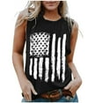 thumbnail image 2 of OAVQHLG3B Patriotic Shirts 4th of July Outfits for Women American Flag T Shirt Summer Tops for Women Casual Loose Round Neck Sleeveless Tank Tops, 2 of 5
