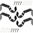 thumbnail image 2 of 4 Pieces Adjustable Curtain Rod Brackets Support Holders Universal Wall Bracket Hooks with Screws for 1 Inch Diameter Curtain Rod, Black, 2 of 8