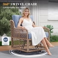thumbnail image 4 of UDPATIO Patio Conversation Set, Rattan Wicker Furniture, 6 Piece Outdoor Sectional Set with Coffee Table & All-Weather Wicker, Navy Blue, 4 of 9
