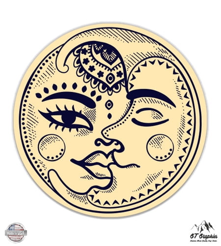 Sun Moon Beautiful Celestial - 8" Vinyl Sticker - For Car Laptop I-Pad ...