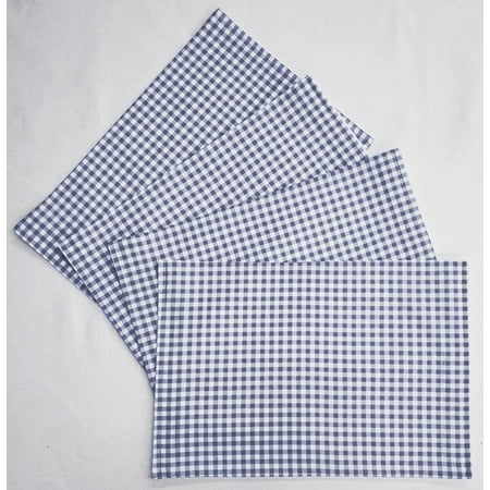 

Navy Blue & White Checked Gingham Placemats by Penny s Needful Things (Wedge - Set of 8) (Canvas Black)
