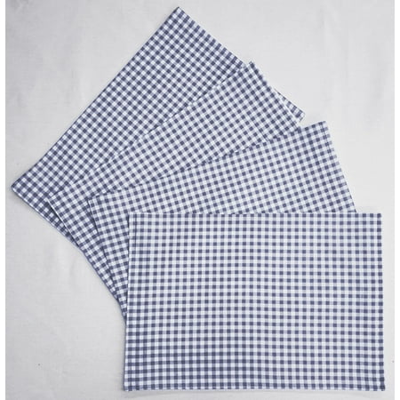 

Navy Blue & White Checked Gingham Placemats by Penny s Needful Things (Rectangle - Set of 2) (Quilted White)