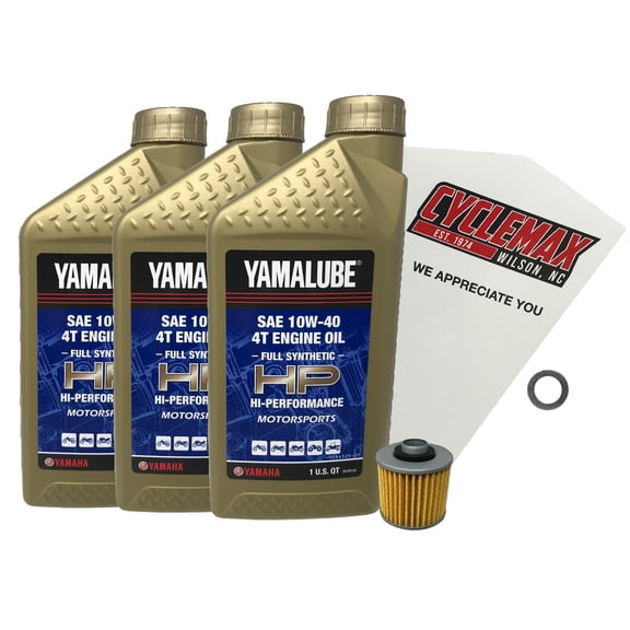 Cyclemax Full Synthetic 10W-40 Oil Change Kit fits 2015-2018 Yamaha SR400