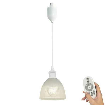 Kiven 1-Light H-Type track lighting pendants Adjustable Height,Modern h track pendant lights with Remote Control Dimmer,Decorative Track Lighting Fixture Restaurant,White