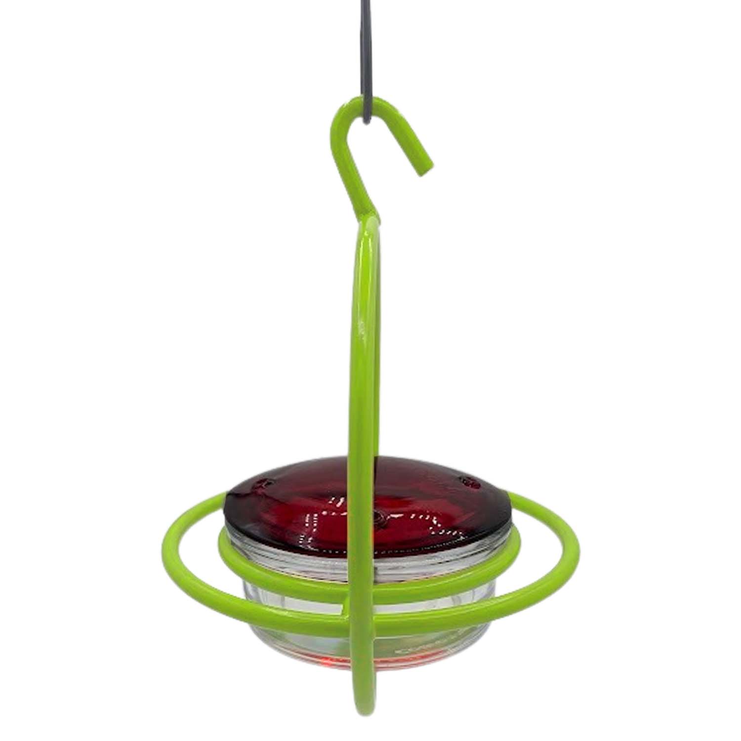 Mosaic Birds Recycled Glass and Metal Hummingbird Feeder for Outdoors - Hanging Bird Decor for Gardens - Lime Green