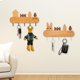 thumbnail image 4 of Perchero de madera para pared, 4 ganchos, para pared o puerta, para habitación de bebé, cocina o vestidor, con bonitos estampados de gatos, 4 of 4