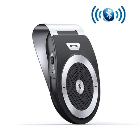 Hands Free Emergency Speakerphone - Bluetooth Car Kit Speakerphone Wireless AUTO POWER ON Handsfree Visor Speaker, HD Audio Adapter for Hands-Free Calling Music GPS Navigation
