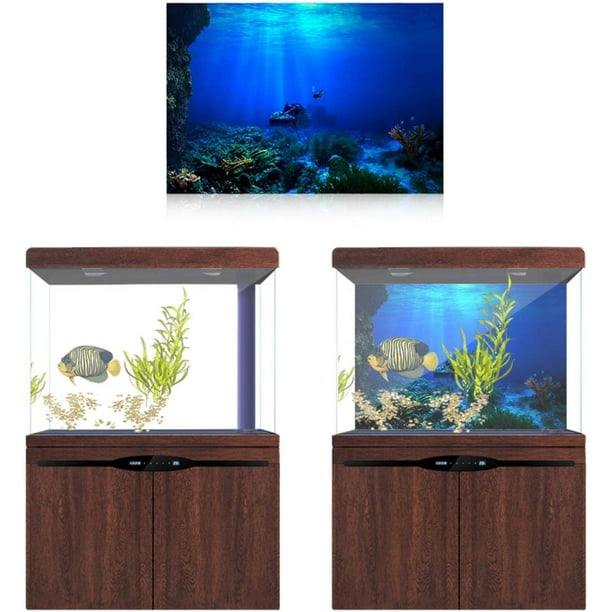 PLUS PO Decor pour Aquarium Decoration Aquarium Aquarium Fond 3D Fish Tank  Décorations Et Accessoires Aquarium 3D Milieux Réservoir de Poissons De