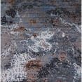 thumbnail image 1 of Ahgly Company Indoor Square Mid-Century Modern Charcoal Blue Oriental Area Rugs, 8' Square, 1 of 6